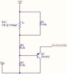 lcd voltage vs temperature - Simple Temperature Compensation Circuit