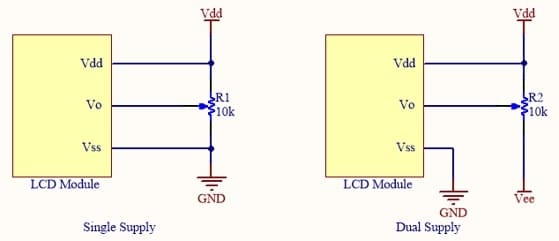 LCD contrast potentiometer
