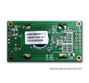 AMC0802BR-B-B6WTDW-SPI (8x2 Character LCD Module - SPI Interface) - Image 2