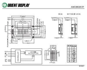 AMC0802BR-B-B6WTDW-SPI (8x2 Character LCD Module - SPI Interface) - Image 3