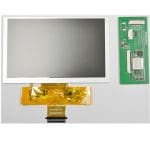 5.0'' TN TFT display with SPI interface, 800x480, Medium Brightness
