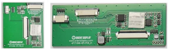 Orient Display P-series smart TFT control boards, front and back