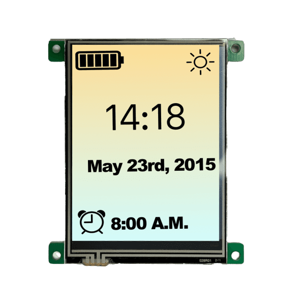 2.8" TN TFT display with UART interface, 240x320, 300nits with Resistive Touch Panel