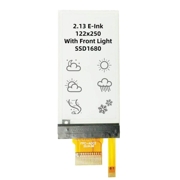 2.13" E-Paper with Front Light, 122x250, All Viewing Angle, SPI Interface