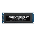 3.12" Arduino OLED, 256x64, Monochrome White, 140 Nits, 4-wire SPI Interface
