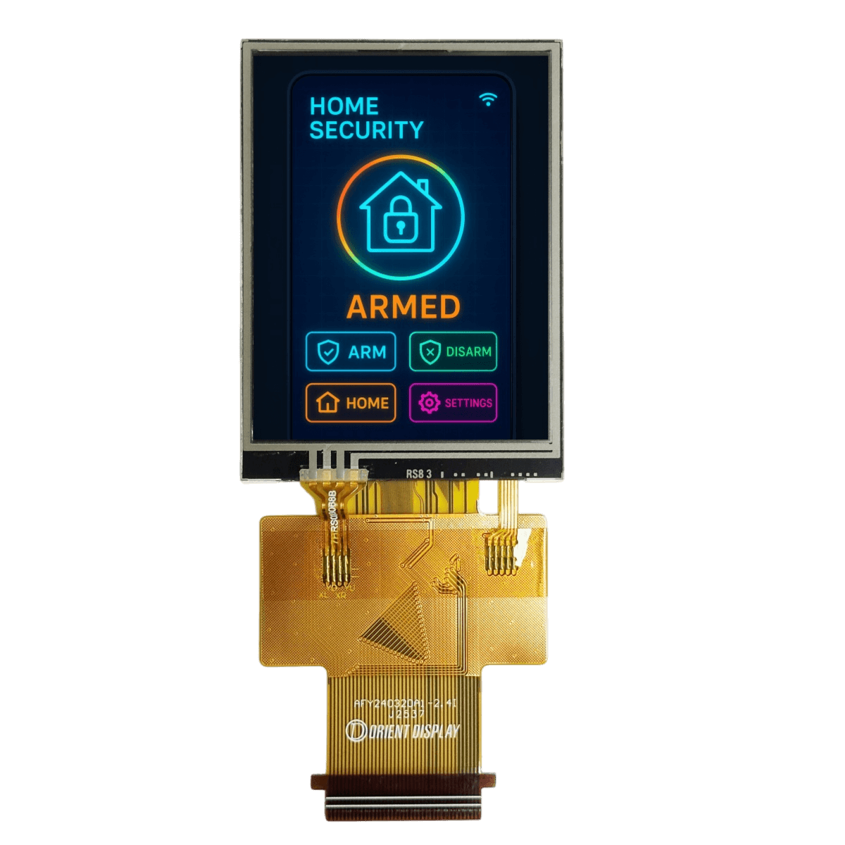 2.4" Sunlight Readable IPS with Resistive Touch Panel, 240x320, 800 Nits, RGB/MCU/SPI Interface