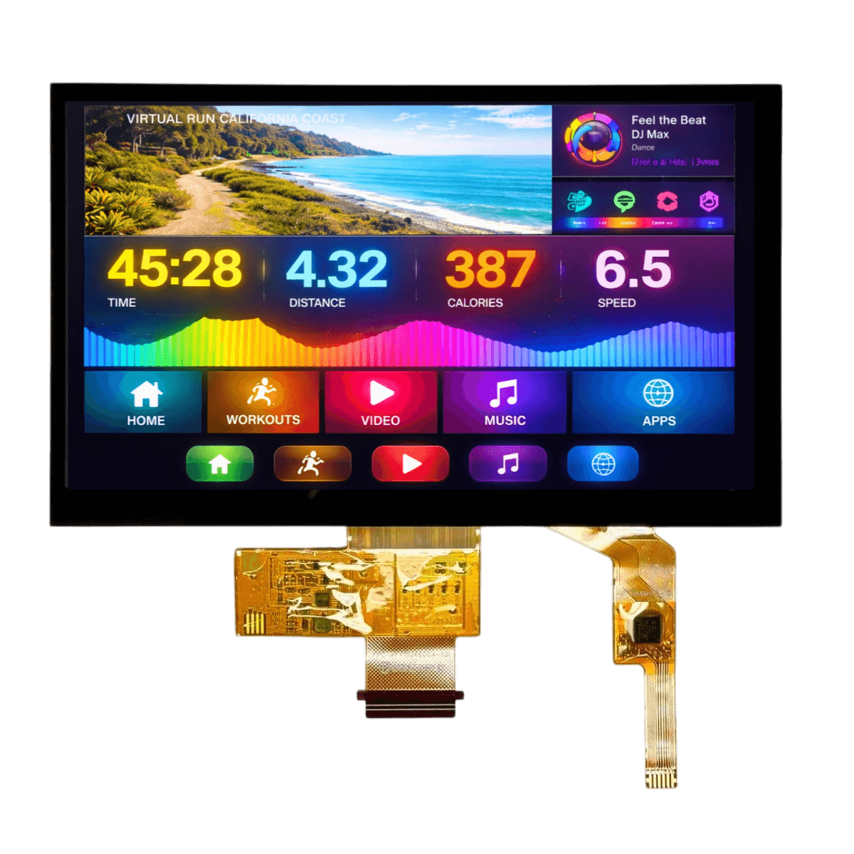 7.0" Sunlight Readable IPS, 1024x600, 800 Nits with Capacitive Touch Panel