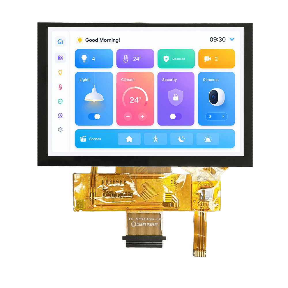 5.0" Sunlight Readable IPS, 800x480, 800 Nits with Capacitive Touch Panel