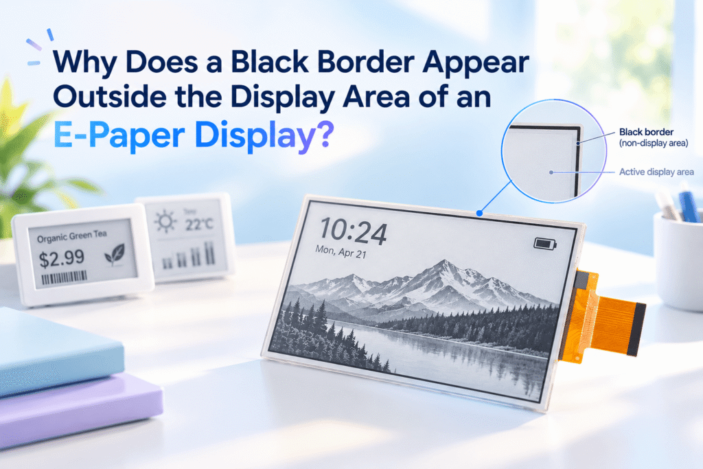 Why Does a Black Border Appear Outside the Display Area of an E-Paper Display?