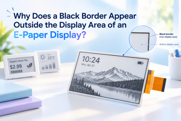 Why Does a Black Border Appear Outside the Display Area of an E-Paper Display?