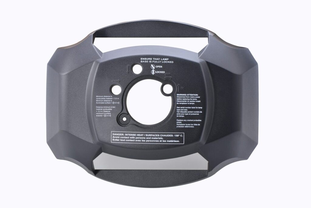 Powder-coated die-cast electronic housing in grey