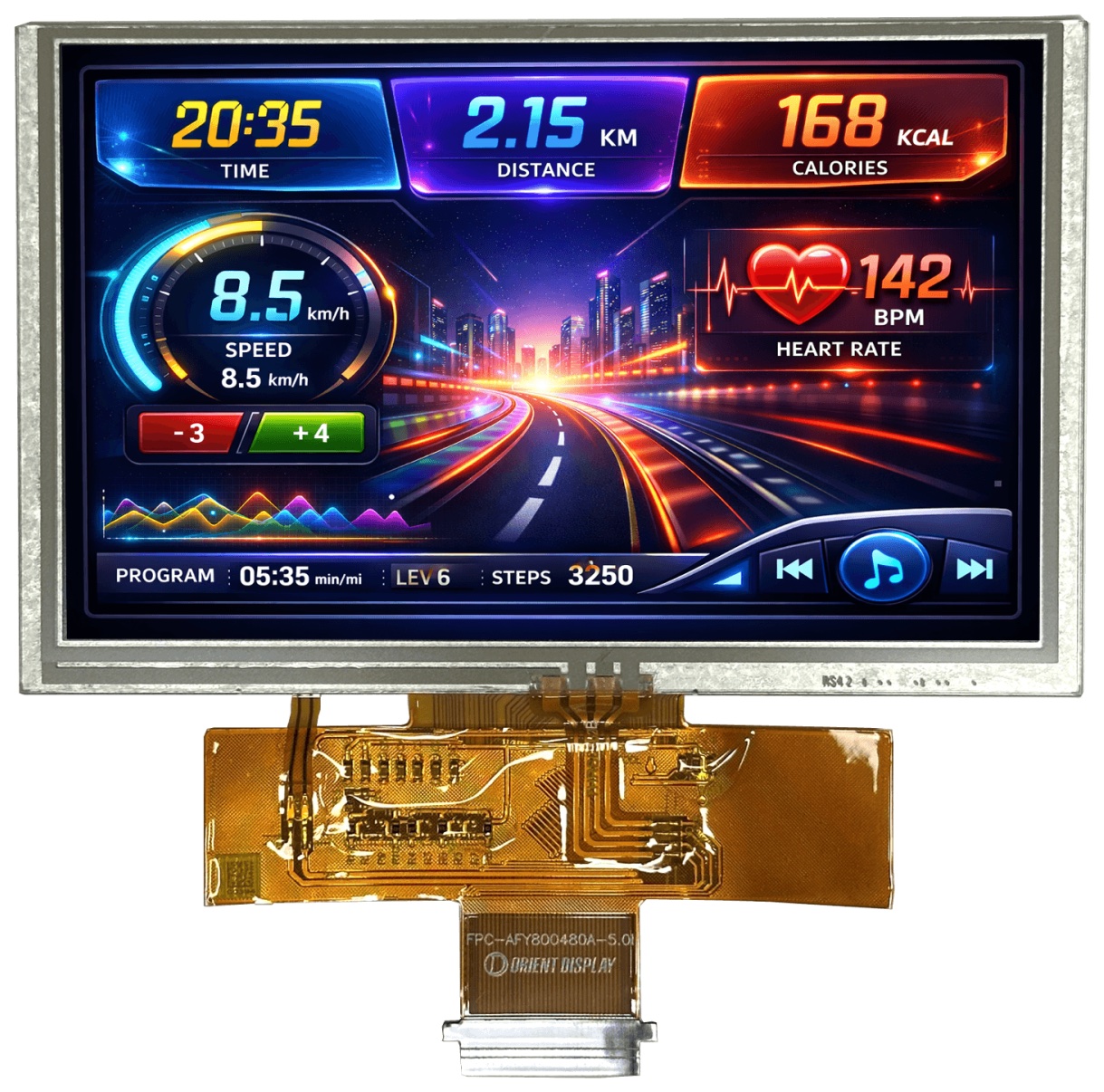 Orient Display TFT LCD panel with FPC connector